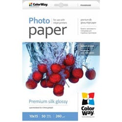 ColorWay Silk papel Premium brillante sedoso 10x15 260 gr (50 hojas)