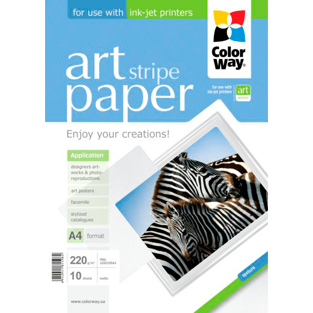 ColorWay papel Art glossy Texture Stripe A4 220gr (10 hojas)