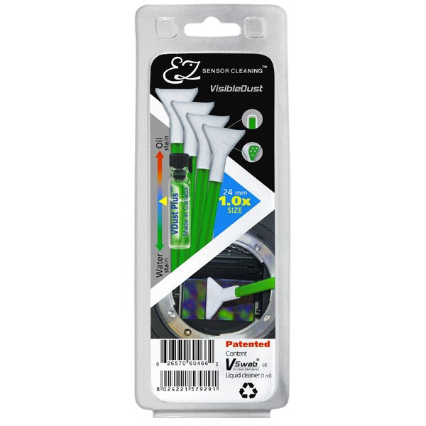 VisibleDust EZ Kit - 4 Sensor Swab 1.0 verde + 1ml VDust Plus