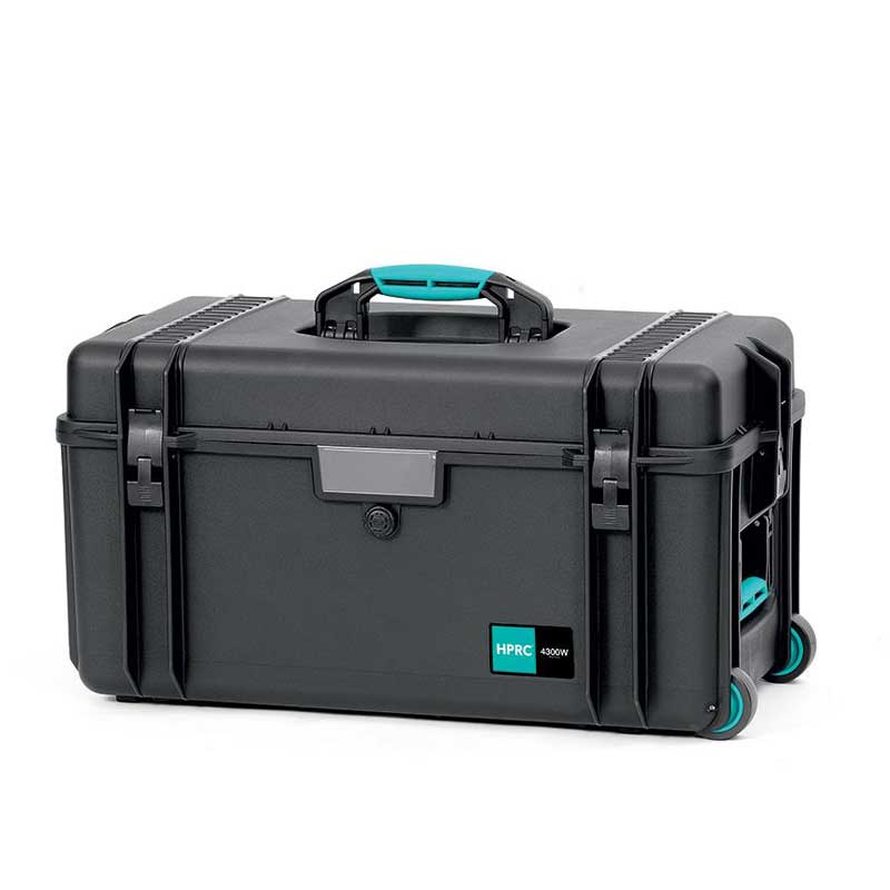 maleta HPRC4300W con ruedas vacía, color negro