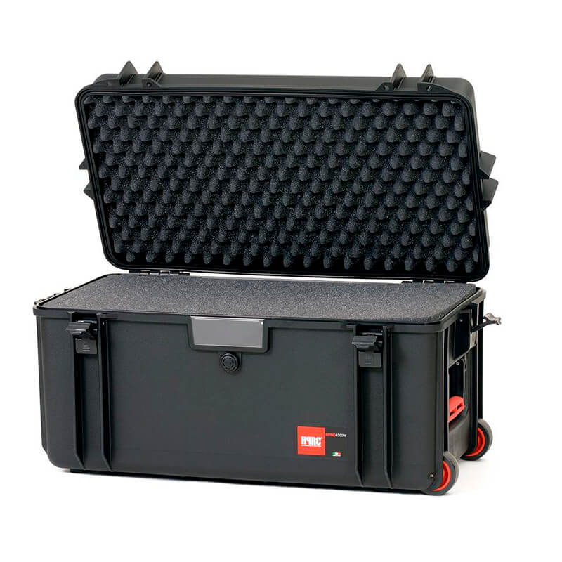 maleta HPRC4300W con ruedas y espuma, negra