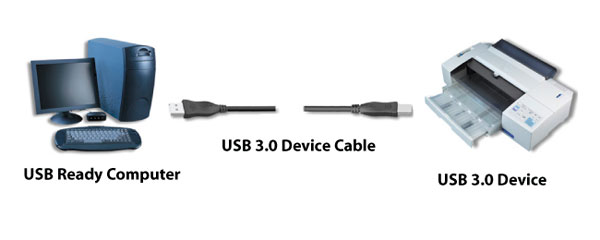 Cable USB 3.0 SuperSpeed (A Plug/B Plug), 3m.