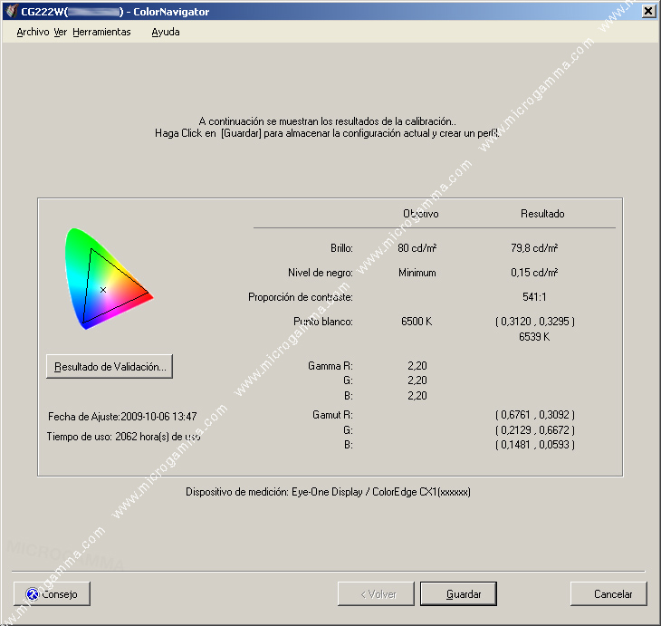 Calibración completada