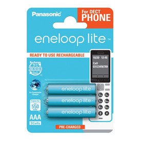 Pilas eneloop LITE 3 AAA Typ. min 550 mAh de 3000 ciclos (pequeñas)