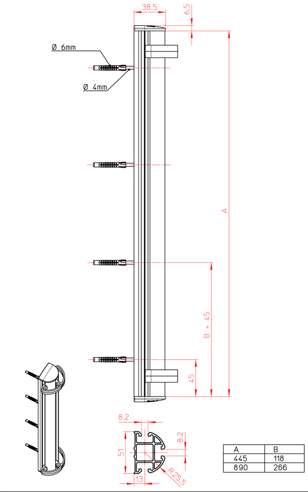 esquema columna pared