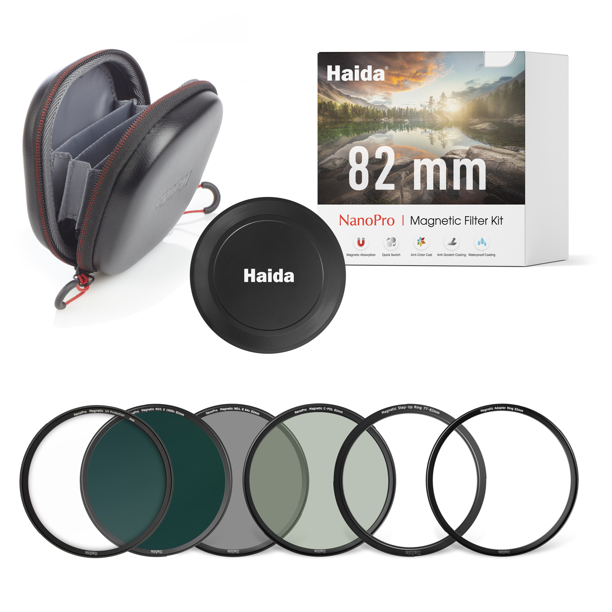 Kit magnético 82mmx4 Haida NanoPro ND 6 y 10 pasos, UV y CPL