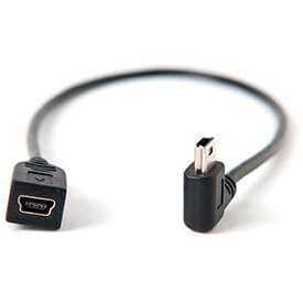 Cable TetherPro USB 2.0 Mini B Left Angle 30cm (negro)