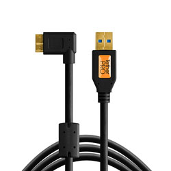 CableTetherPro USB 3.0 Micro-B ángulo derecho (Negro)